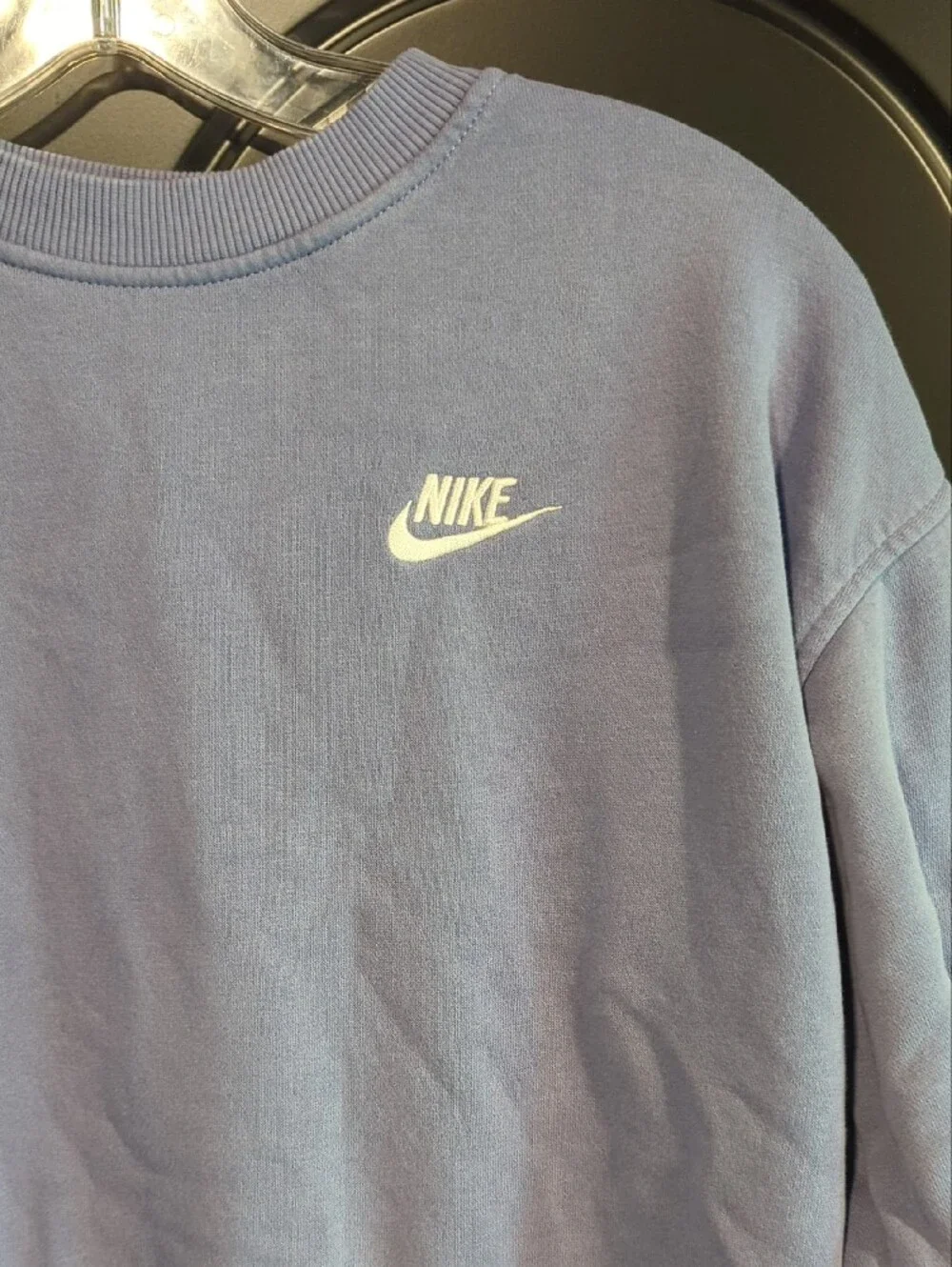 Girls Nike Lavender Crewneck Sweatshirt with White Logo Size Large